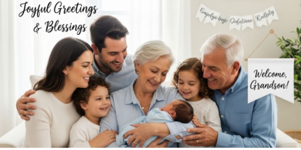 Joyful Greetings and Blessings to Celebrate a Grandson's Birth
