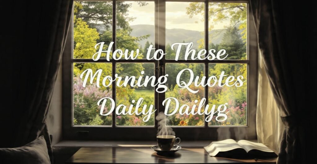 How to Use These Morning Quotes Daily
