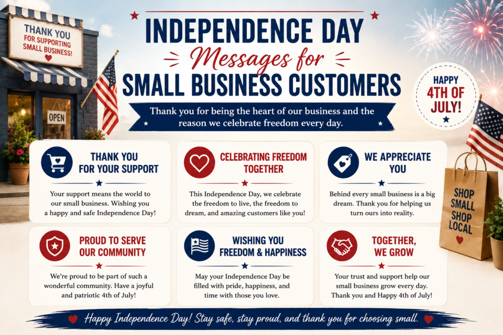 Independence Day Messages for Small Business Customers