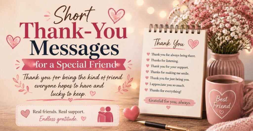 Short Thank-You Messages for a Special Friend