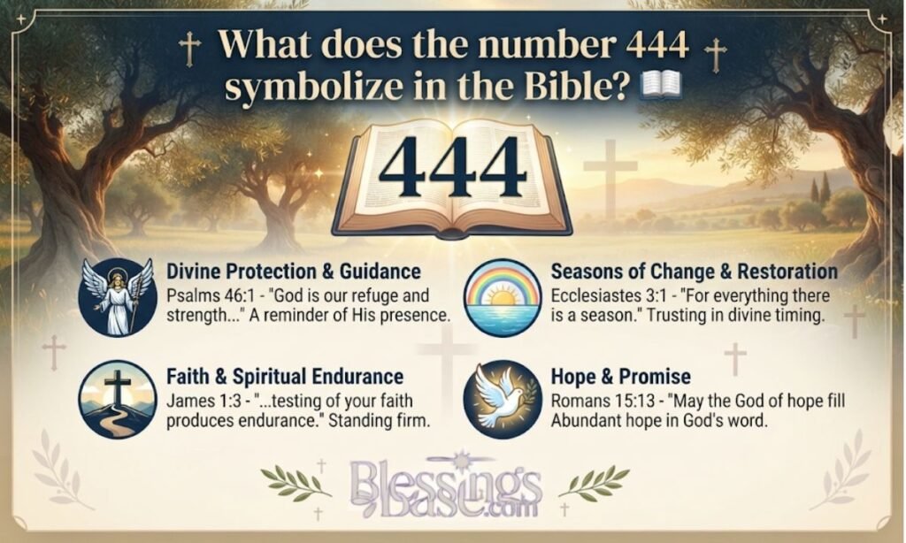 What does the number 444 symbolize in the Bible? π