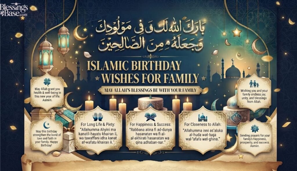 👨👩👧👦 Islamic Birthday Wishes for Family
