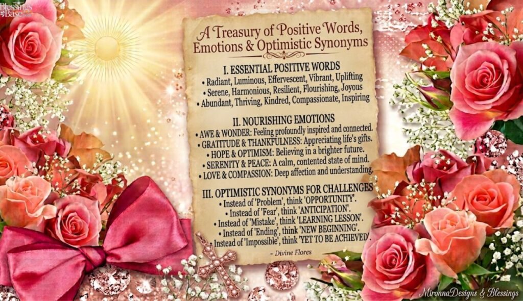 💬 Positive Words, Positive Emotions and Optimistic Synonyms