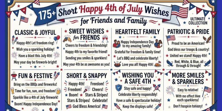 175+ Short Happy 4th of July Wishes